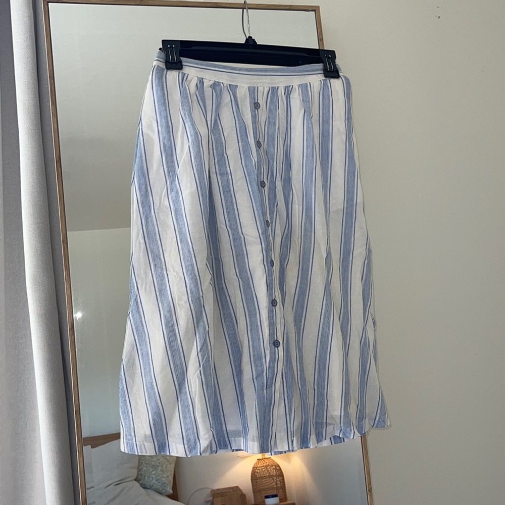 Skies Are Blue Striped MIDI Skirt